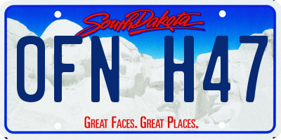 SD license plate 0FNH47