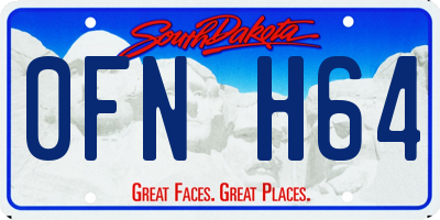 SD license plate 0FNH64