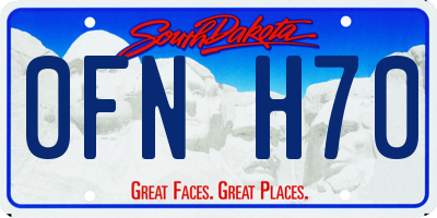SD license plate 0FNH70