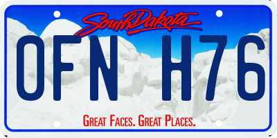 SD license plate 0FNH76