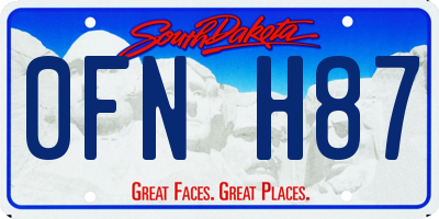 SD license plate 0FNH87