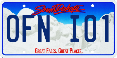 SD license plate 0FNI01
