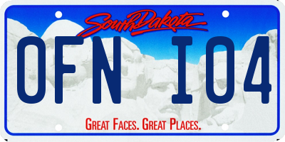 SD license plate 0FNI04