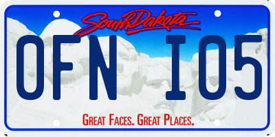 SD license plate 0FNI05