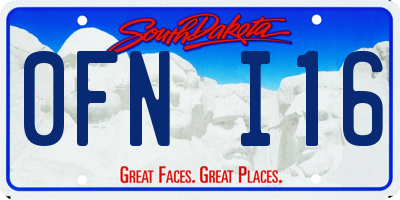 SD license plate 0FNI16