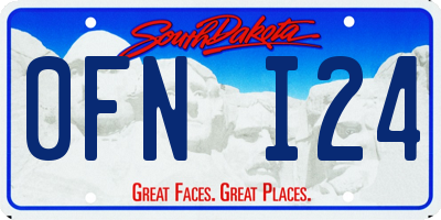 SD license plate 0FNI24