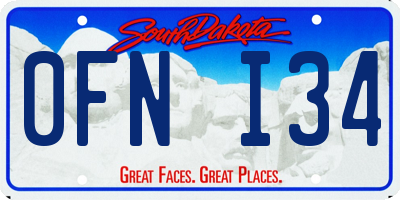 SD license plate 0FNI34
