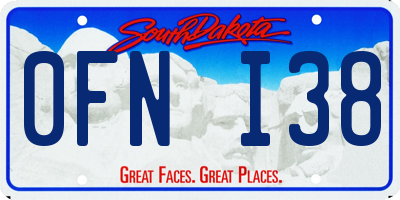 SD license plate 0FNI38