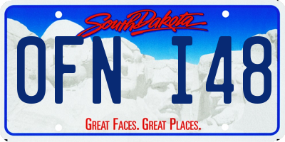 SD license plate 0FNI48