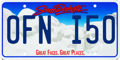 SD license plate 0FNI50