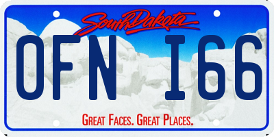 SD license plate 0FNI66