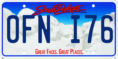 SD license plate 0FNI76