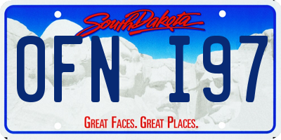 SD license plate 0FNI97