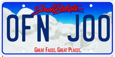 SD license plate 0FNJ00