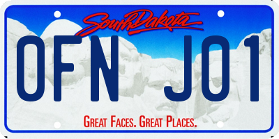 SD license plate 0FNJ01