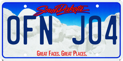 SD license plate 0FNJ04
