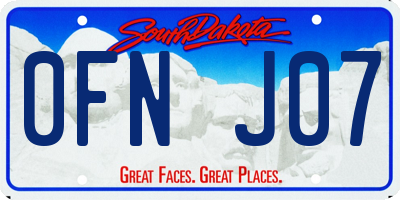 SD license plate 0FNJ07