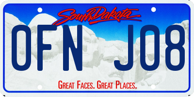 SD license plate 0FNJ08
