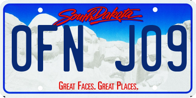 SD license plate 0FNJ09