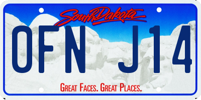 SD license plate 0FNJ14