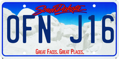 SD license plate 0FNJ16