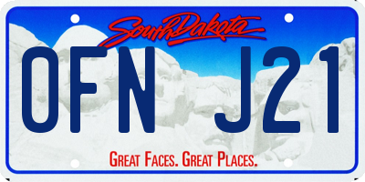 SD license plate 0FNJ21