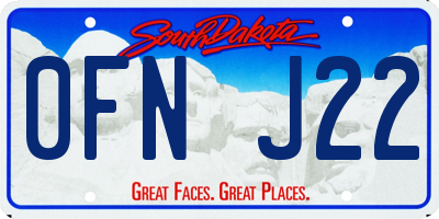 SD license plate 0FNJ22