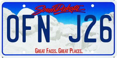 SD license plate 0FNJ26
