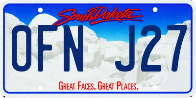 SD license plate 0FNJ27