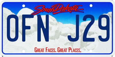 SD license plate 0FNJ29