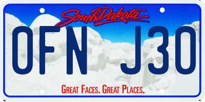 SD license plate 0FNJ30