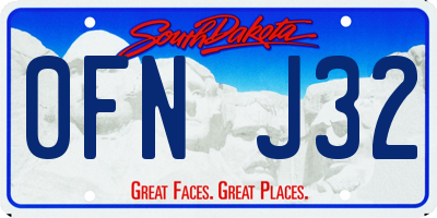 SD license plate 0FNJ32