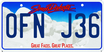SD license plate 0FNJ36