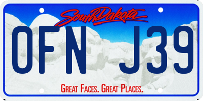SD license plate 0FNJ39