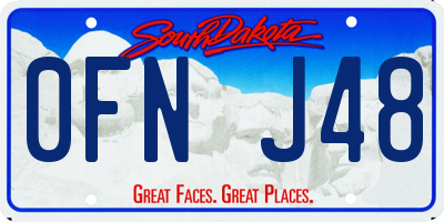SD license plate 0FNJ48