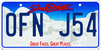 SD license plate 0FNJ54