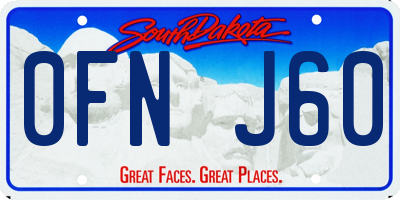 SD license plate 0FNJ60