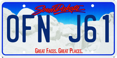 SD license plate 0FNJ61