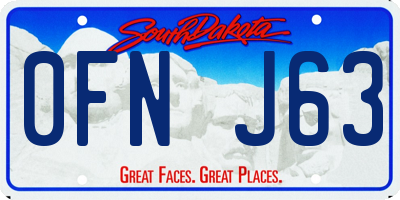 SD license plate 0FNJ63