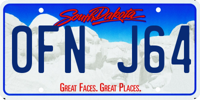 SD license plate 0FNJ64
