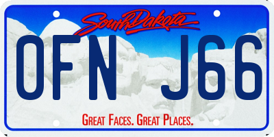 SD license plate 0FNJ66