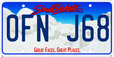 SD license plate 0FNJ68