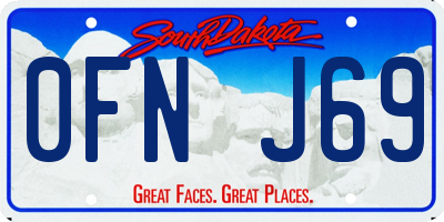 SD license plate 0FNJ69