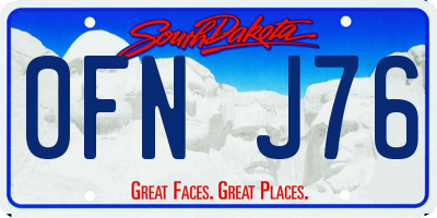 SD license plate 0FNJ76