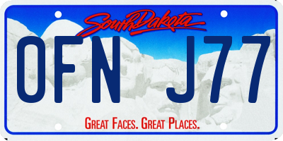 SD license plate 0FNJ77