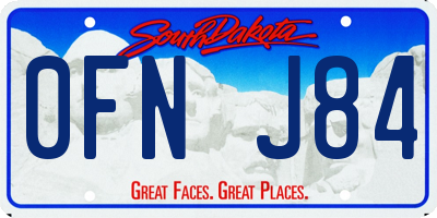SD license plate 0FNJ84
