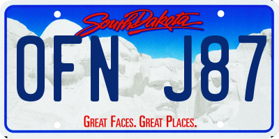 SD license plate 0FNJ87