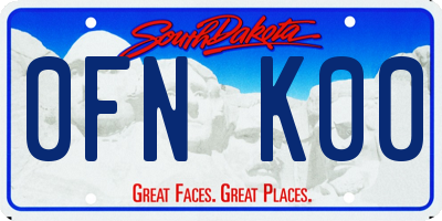 SD license plate 0FNK00