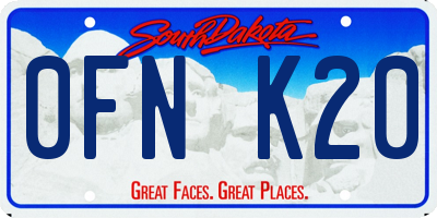 SD license plate 0FNK20