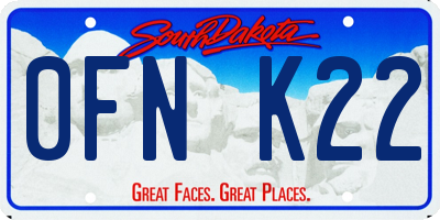 SD license plate 0FNK22